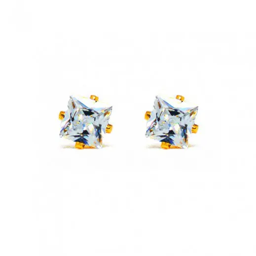 18K GOLD PLATED Diamond Point Earing (7mm) 131