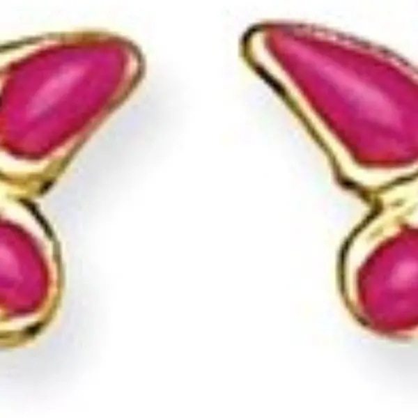 18K GOLD PLATED Pink Batterfly (7mm) 138