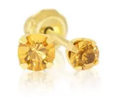 18K GOLD PLATED Small Diamond Earing (3mm) 175