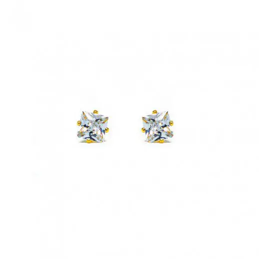 18K GOLD PLATED Squar Diamond Earing (4mm) 139