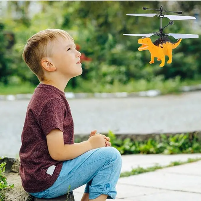 Dinosaur Flyer - Induction RC Dinosaur Flying Toy,Flying Figurines Dinosaur Model Toys Collection Party Favors Supplies Cake Toppers Set Toys for Boys Girls Kids