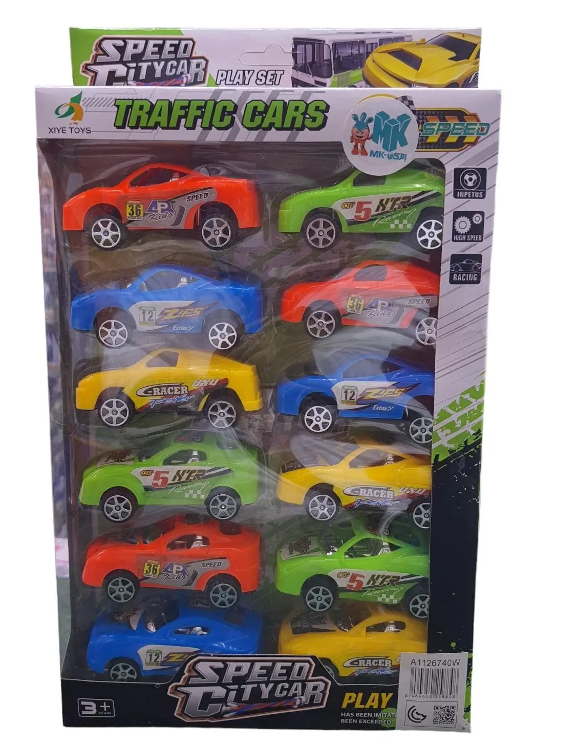 Rally Speed City Traffic Pull Back Cars Playset