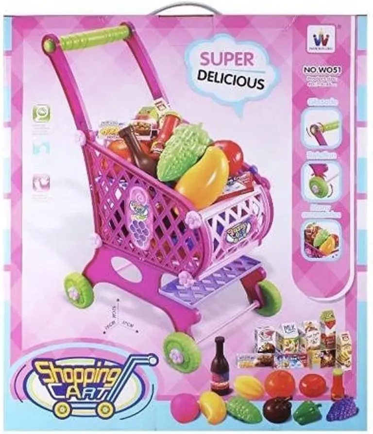 Shopping Cart with Tools - Includes 46 Pieces - Multi Color - Girls
