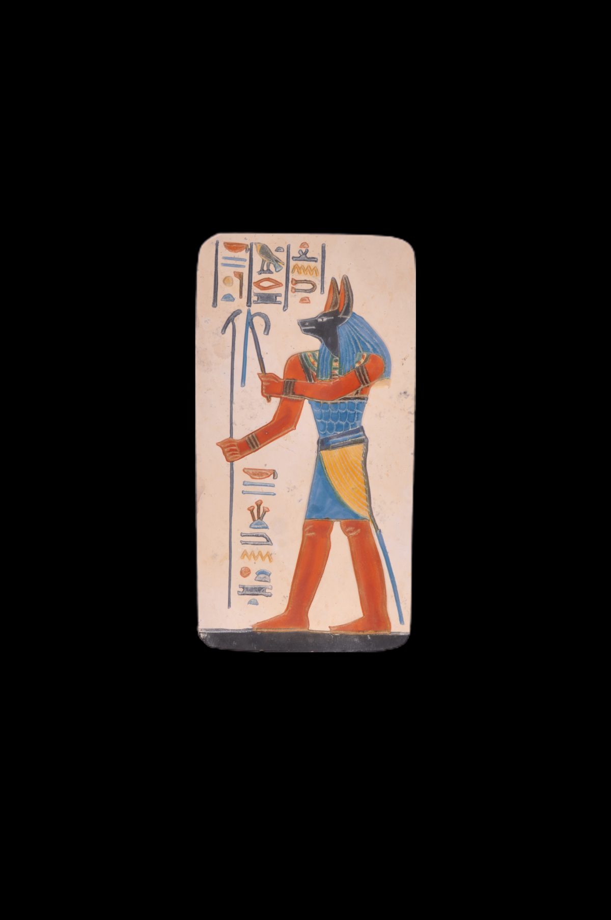 Stone plate graving representing Anubis - Image 2