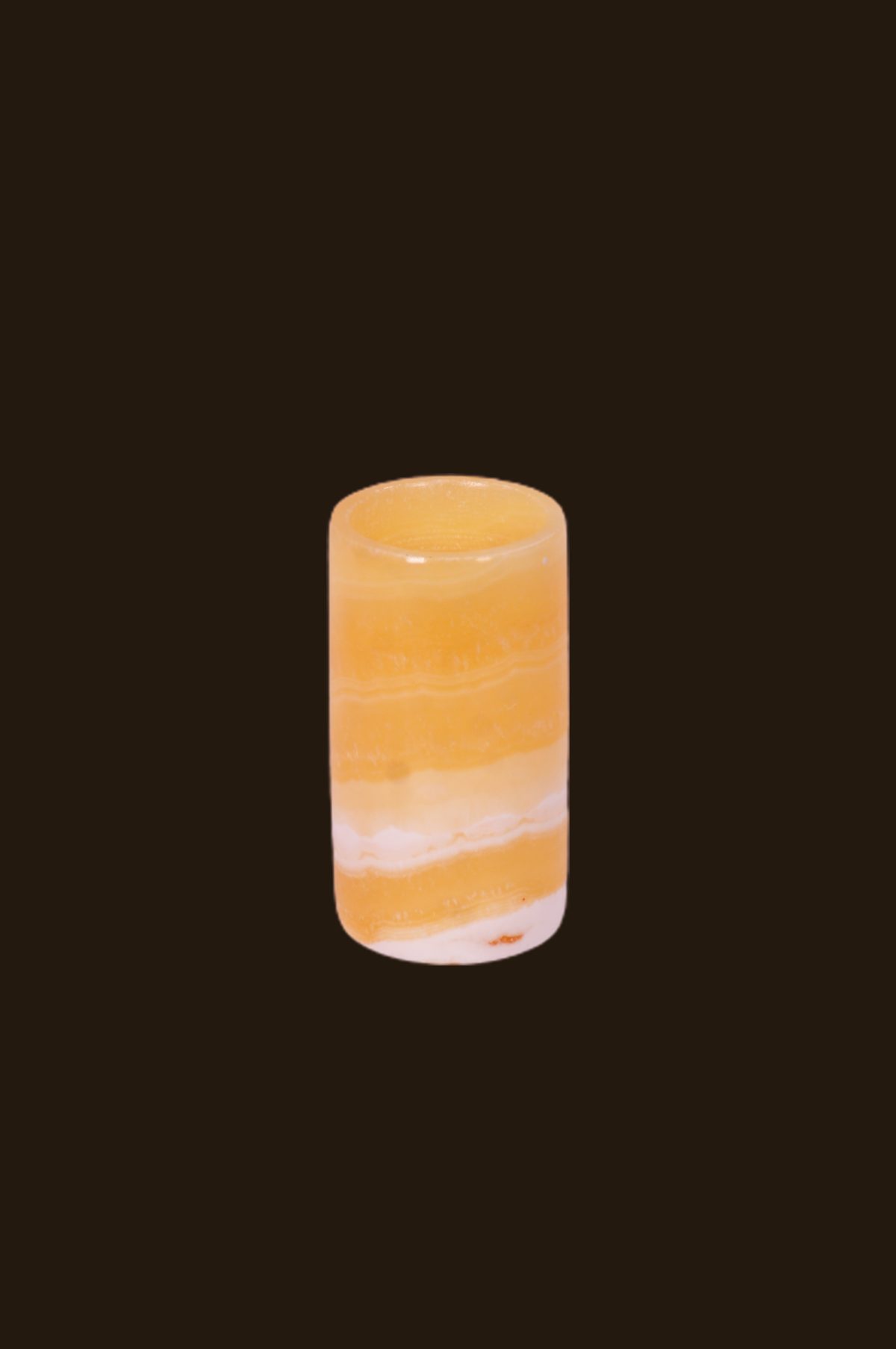 Natural alabaster stone handmade small candle holder