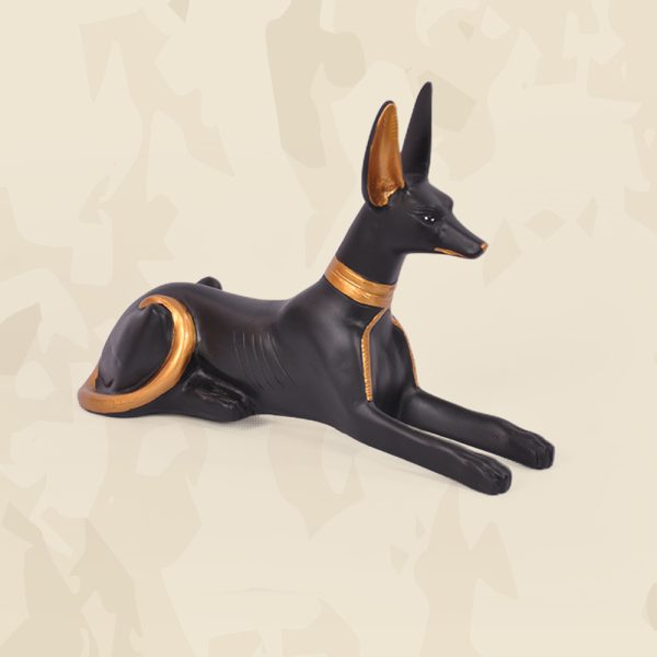 Anubis lying down statue in black
