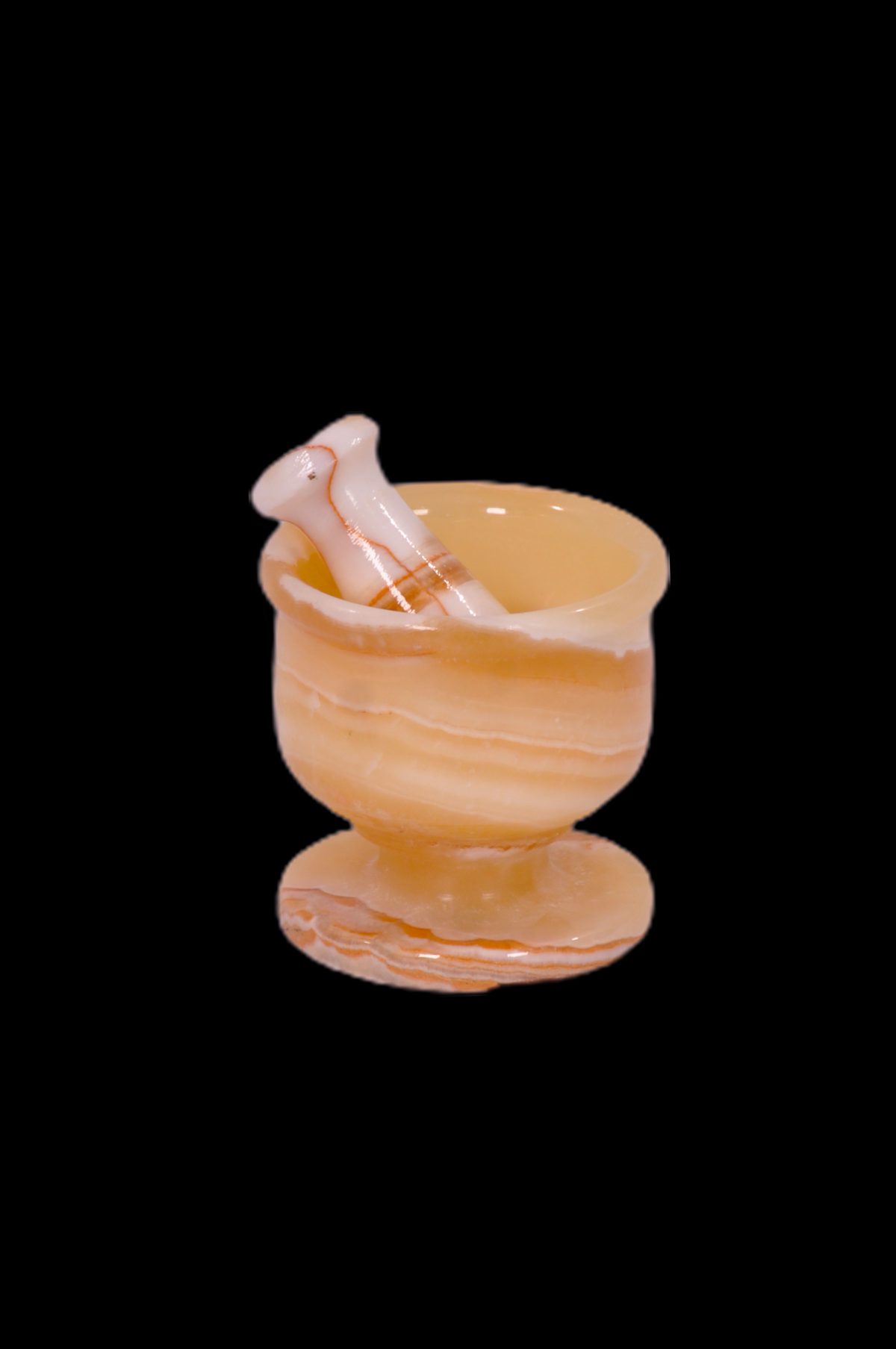 Natural alabaster stone handmade mortar and pestle